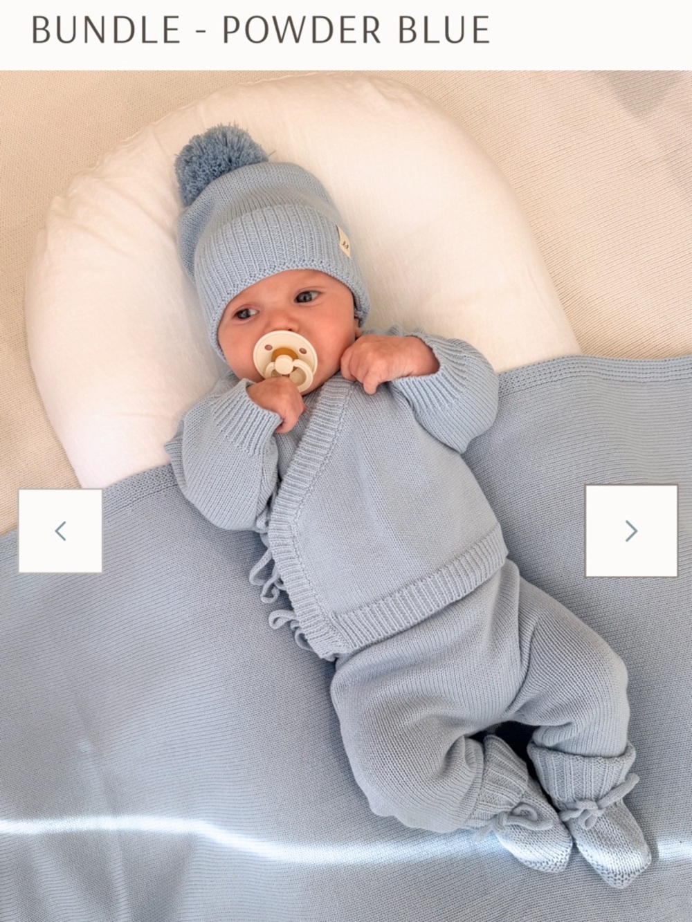 Luna+Luca NWT Bring Me Home Rib Bundle in Powder Blue - Newborn